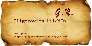 Gligorovics Milán névjegykártya