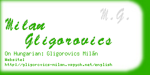 milan gligorovics business card